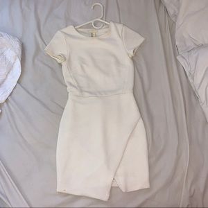 white tight envelope dress. Girl boss.